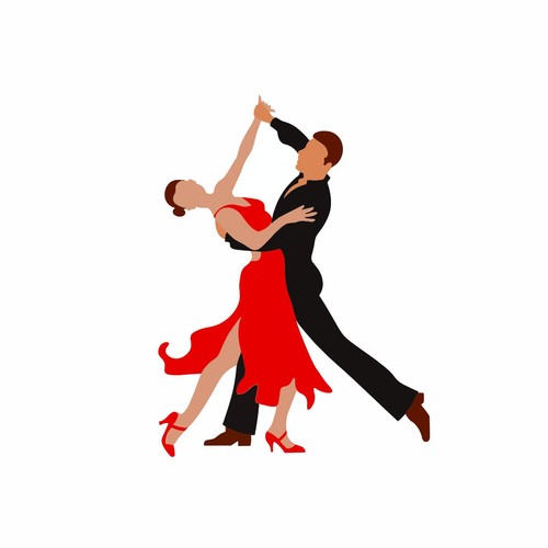 Dancing couple tango sticker