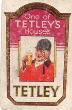 RARE VINTAGE "British Brewery - Tetley (Maroon, Tetley House)" SINGLE Play Card
