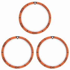 3 BEZEL INSERT FOR OMEGA WATCH SEAMASTER PLANET OCEAN 45MM 45.5MM ORANGE TOP QTY