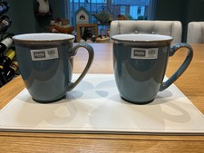 Denby Azure Coffee Beaker / Mug X 2 Stoneware Tableware  Brand New With Tags