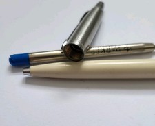 Parker Jotter Ivory with Brushed Stainless Cap - Brass Threads
