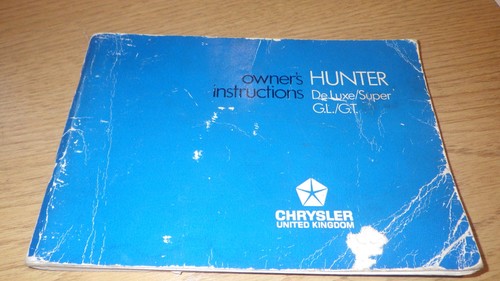 Chrysler hunter owners manual - chrysler,