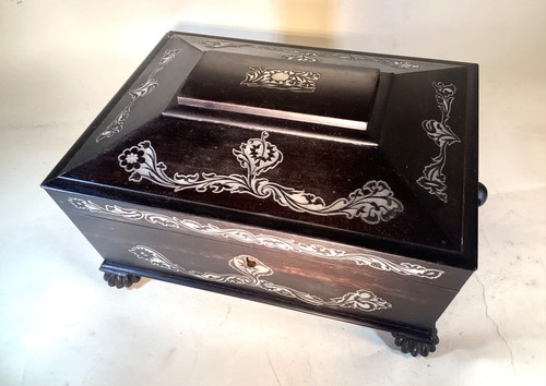 Antique coromandel sewing box - sewing,