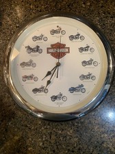 Vintage 2000's Chrome Harley Davidson Wall Clock. For Parts. 