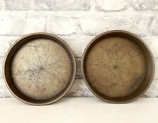 Pair of Worn Vintage Shabby Metal Sponge Cake Sandwich Flan Tins Baking