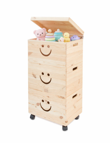 Three wooden storage boxes - three,