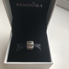 Pandora Sterling Silver Ribbed Stopper/Spacer Charm
