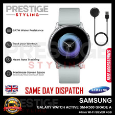 SAMSUNG Galaxy Watch Active SM-R500 Smart Watch 40mm GPS SILVER Grade A+CHARGR