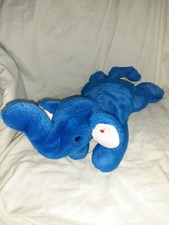 Ty Royal Blue Peanut The Elephant Soft Toy Beanie Buddies Collection 1998.