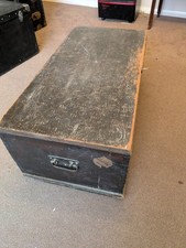 Large Antique Oak Wooden Coffer Chest Blanket Box