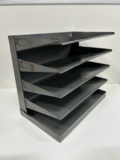Vintage Mid-Century Bisley Metal Desk Tidy Sorting Rack Filing Tray