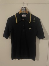 Fred Perry Amy Winehouse Polo Shirt Black Size 10 Pre Owned Excellent Condition