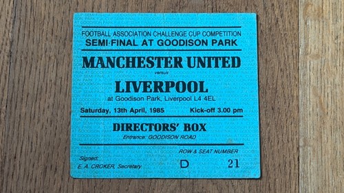 Ticket 1985 cup semi final - fa,