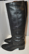 Carvela black leather knee high boots w/ gold detailing UK 6 39 wide calf 15.75"