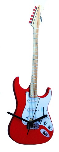 Red guitar clock - clock,
