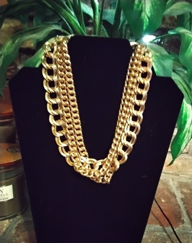 Goldtone chunky cuban - chunky, link