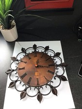 Vintage JAZ  Electric Metal Copper Wall Clock FULLY WORKING. LOVELY CLOCK.