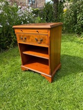 Antique Reproduction burr walnut bedside cabinet drawers lamp table