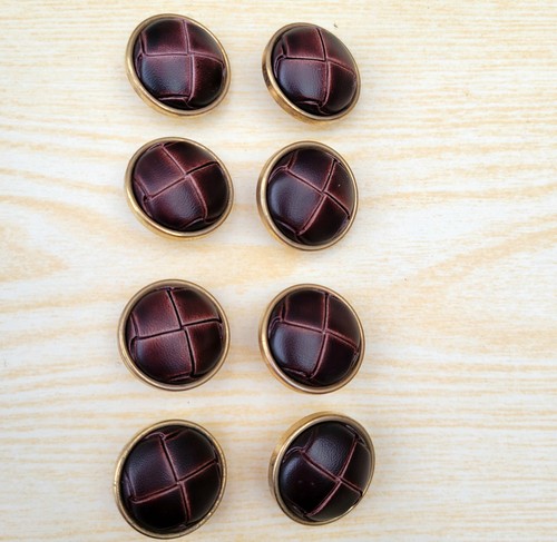 Vintage faux leather buttons - vintage,