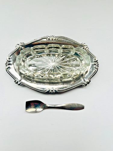 Glass open salt holder with - open,