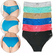 Pack Of 6 Womens Ladies Cotton Lace Underwear Full Briefs Sexy Panties Knickers