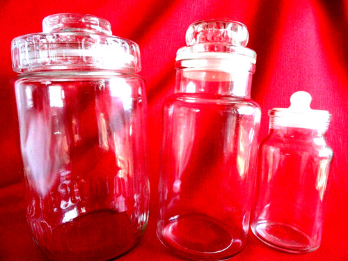 Three vintage glass - three, with