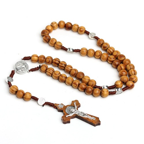 Catholic wooden rosary - wooden,