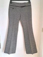 Next Vintage Herringbone Trousers Petite UK 10 Flared Black Pink Flecks BNWT