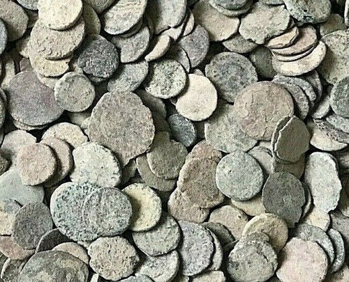 Roman coins uncleaned - roman,