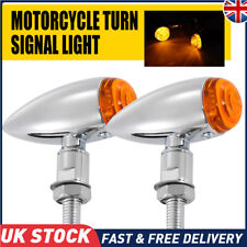 2 x Chrome Motorcycle Bullet