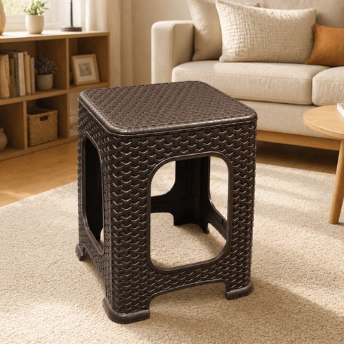Brown plastic stool - brown,