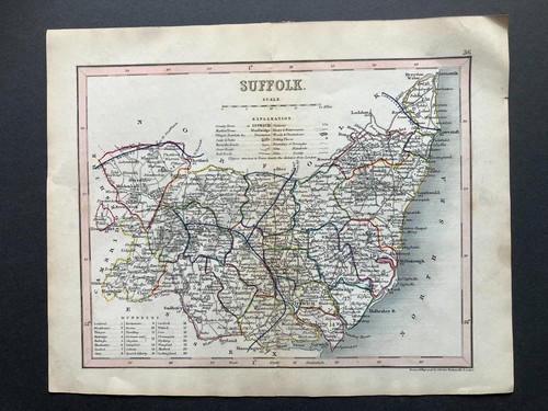 Antique suffolk map - antique,