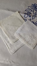 Vintage lace & embroidery hankies x 3