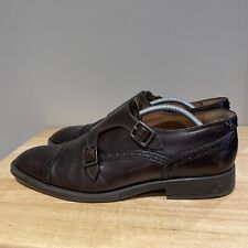 Kurt Geiger Leather Double Monk Strap Brogues Shoes Men's Size 11 Brown Smart