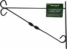 Hanging Basket Brackets Metal 12" 14" Strong Outdoor Coated Steel Wall Brackets