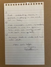 Hand-written and SIGNED letter from ROBERT FLECK the NORWICH CITY footballer