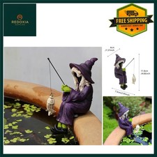 Whimsical Garden Fishing Witch