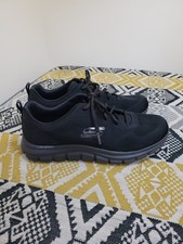 VGC All Black Skechers Lite-Weight Cushioned Memory Foam Trainers Size 7 EU 40