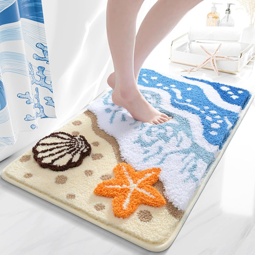 Qjhomo coastal bathroom rugs - coastal,