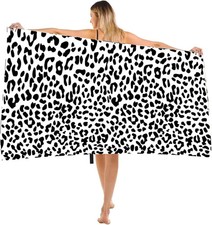 Aisszhao Large Microfibre Beach Towel for Adult,160x90cm Leopard Print Sand Free