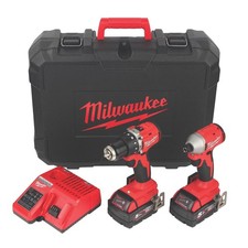 Milwaukee M18BLCPP2A-502C 18V 2 x 5.0Ah Li-Ion Cordless Compact Power Tool Pack