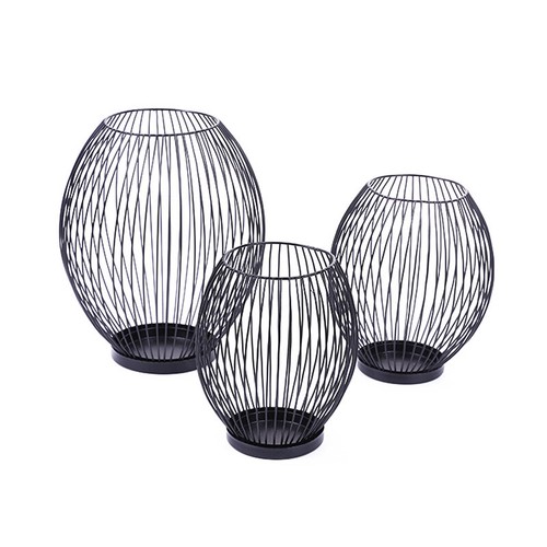 Cage candle holders - holders, black
