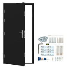 Jet Black Security Steel Door