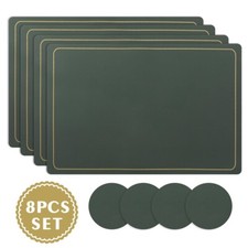 Set of 4 Place Mats and 4 Coasters Home Dining Table Placemats Wipe Clean Xmas