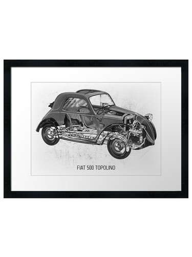 Fiat topolino framed - framed, wall