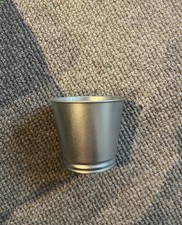 Silver tin plant pot - silver,