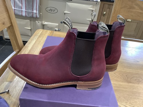 Barker gina ladies suede - suede, ruby