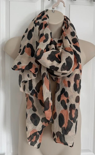 Leopard print sheer scarf - leopard,