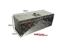 Medium Aluminium Chequer Plate Storage/Tool Box Lockable lid trucks, trailers 