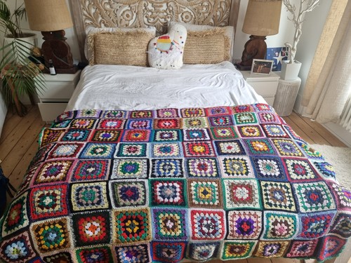 1970s crochet blanket boho - crochet,